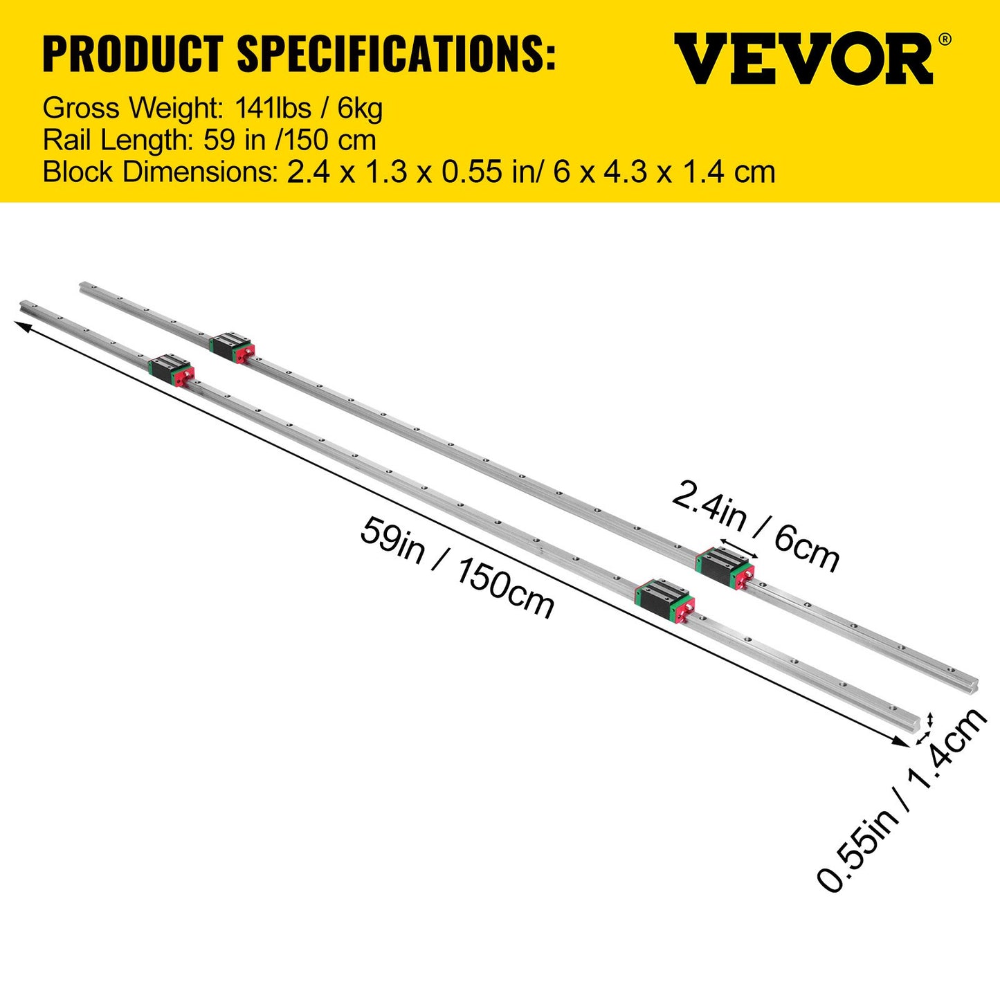 2x 15-1500 mm linjär styrskena med 4 st. lagerblock för 15 mm spårblock, fyrkantigt block, linjärskenfräsar, CNC-set