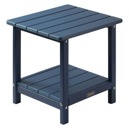 Sidobord för utomhusbruk, 450B x ​​380D x 440H mm, Dubbelskiktat HDPE-sidobord för enkelt underhåll, Tål tufft väder, Lämplig för uteplats, pool, strand, veranda, inomhus, bakgård, Blå