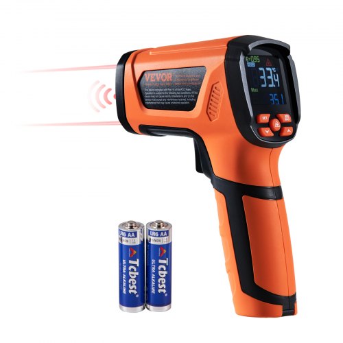 Infraröd termometer, -40~2732°F Dubbel lasertemperaturpistol Beröringsfri, handhållen IR-värmetemperaturpistol med justerbar emissivitet för metallsmältning/matlagning/pizzaugn/motor (ej för människor)