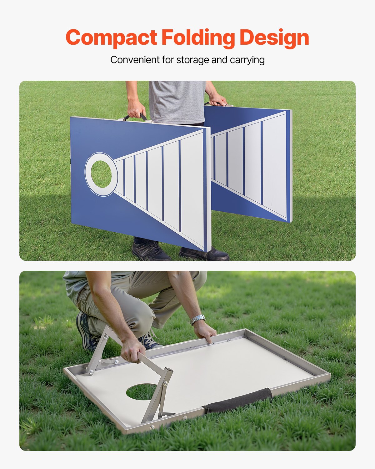 Cornhole-set, 3x2 fot Cornhole-spelbrädor, väderbeständiga bärbara kastabrädor i aluminium, hopfällbara Cornhole-lekbrädor för inomhus och utomhus, inkluderar 8 säckar, för trädgård, bakgård, strandcamping