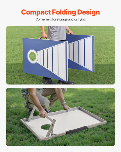 Cornhole-set, 3x2 fot Cornhole-spelbrädor, väderbeständiga bärbara kastabrädor i aluminium, hopfällbara Cornhole-lekbrädor för inomhus och utomhus, inkluderar 8 säckar, för trädgård, bakgård, strandcamping