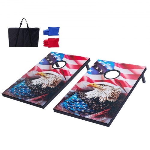 Cornhole-set, 3x2 fot Cornhole-spelbrädor, bärbar kastabräda i MDF-trä, inomhus- och utomhusspel för vuxna, inkluderar 8 säckar och bärväska, för trädgården, bakgården, stranden, camping