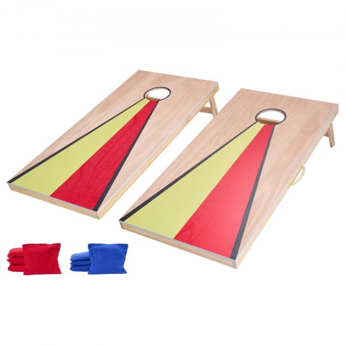 Cornhole-set, 4x2 fot Cornhole-spelbrädor, bärbar kastabräda i massivt trä, inomhus- och utomhusspel för vuxna, inkluderar 8 säckar och handtag, för trädgården, bakgården, stranden, camping