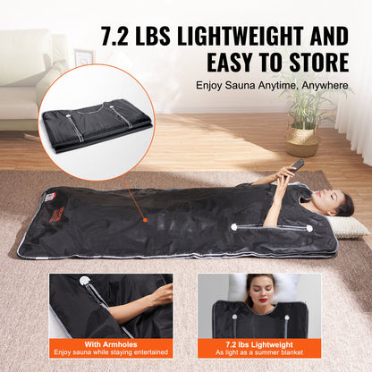 Bastufilt med infraröd värmefunktion och armhål för avgiftning Oxford 180 x 79 cm