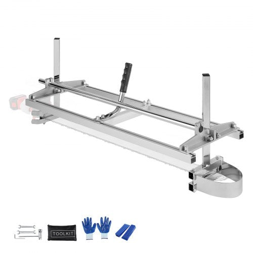 Bärbart sågverk 35,6 cm-91,4 cm svärd galvaniserat stål motorsågsplank 0,5 cm-30 cm tjocklek, trävirke tvärsågning för byggare och träarbetare, silver