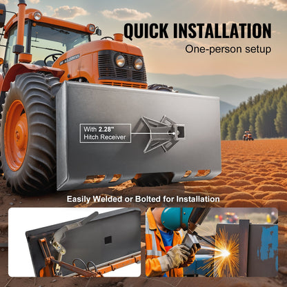 1/4" fästplatta för kompaktlastare, monteringsplatta för kompaktlastare, snabbfäste för lastare, med 2,28" dragkroksfäste, kompatibel med Deere, Kubota, Bobcat, Mahindra kompaktlastare och traktorer