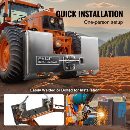 3/8" fästplatta för kompaktlastare, monteringsplatta för kompaktlastare med 2,28" dragkroksfäste, snabbfäste för lastare, kompatibel med Deere, Kubota, Bobcat, Mahindra kompaktlastare och traktorer