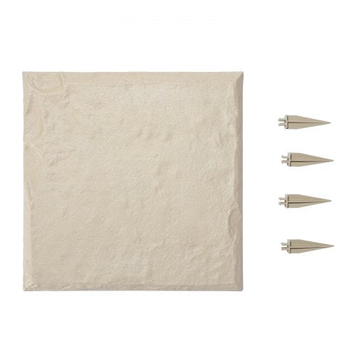 Garden Stepping Stones, 8Pcs 39.5x39.5 cm, Decorative Stepping Stones with Stakes, Weather-Resistant Plastic Pathway Pavers, Smooth Surface, Outdoor Walkway for Lawn Patio Landscape, Beige