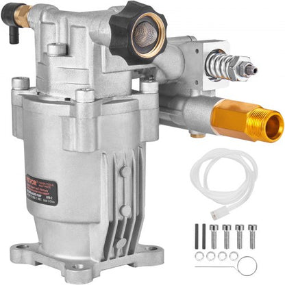 Högtryckstvättspump, 19 mm horisontell axel, 3400 PSI, 2.5 GPM, reservsats för högtryckstvättspumpar, reservdelar till spolpump, kompatibel med Honda, Simpson, RYOBI, Briggs &amp; Stratton, Subaru, Craftsman