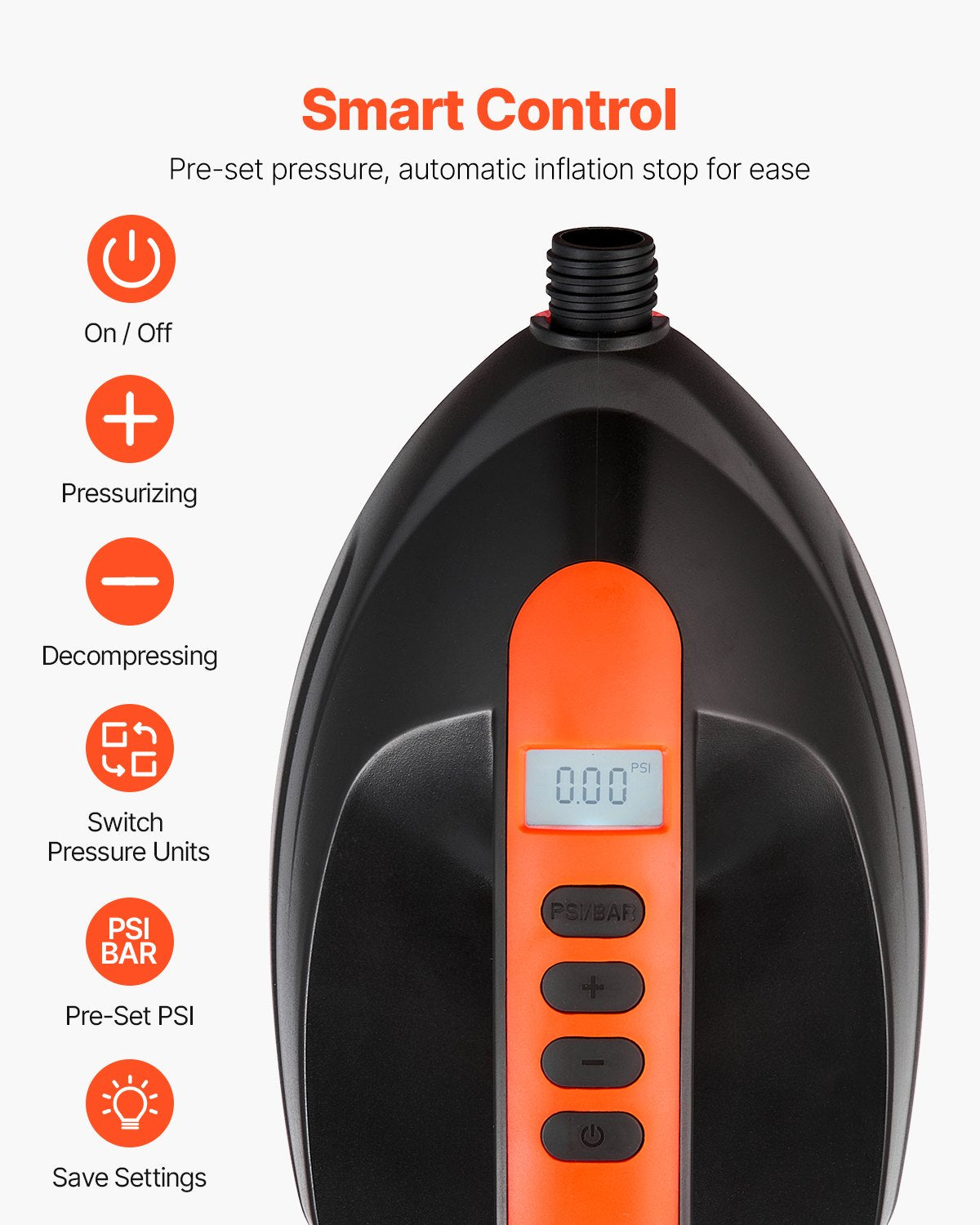 Paddelbrädepump, 20PSI högtrycks elektrisk SUP-luftpump, 70 l/min uppblåsningshastighet SUP-uppblåsare med automatisk avstängning och 12V DC bilkontakt, idealisk för uppblåsbara paddelbrädor, tält och madrasser