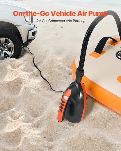 Paddelbrädepump, 20PSI högtrycks elektrisk SUP-luftpump, 70 l/min uppblåsningshastighet SUP-uppblåsare med automatisk avstängning och 12V DC bilkontakt, idealisk för uppblåsbara paddelbrädor, tält och madrasser