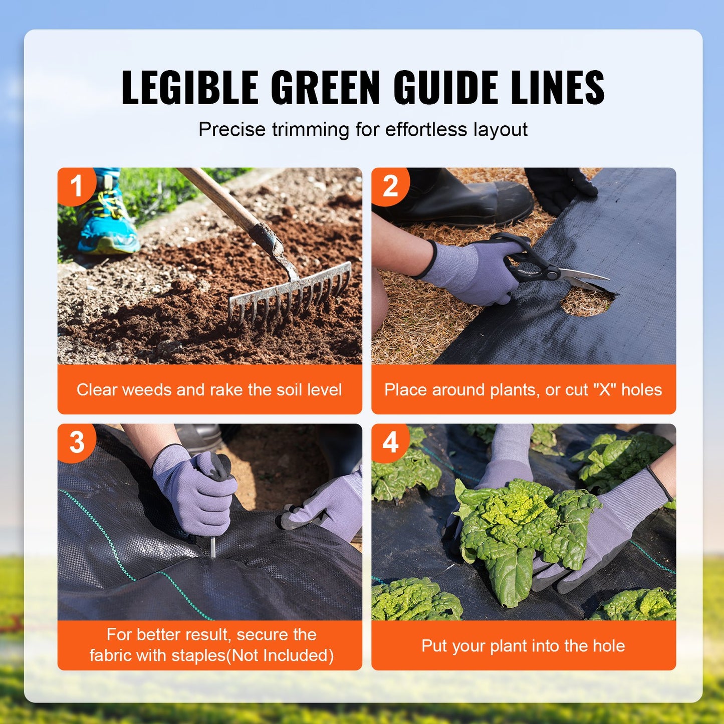 3FTx50FT Premium Heavy Duty Weed Barrier Landscape Fabric, 3.2OZ Woven Geotextile Fabric Under Gravel, High Permeability for Weed Blocker Weed Mat, Driveway Fabric, Weed Control Garden Cloth