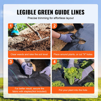 3FTx50FT Premium Heavy Duty Weed Barrier Landscape Fabric, 3.2OZ Woven Geotextile Fabric Under Gravel, High Permeability for Weed Blocker Weed Mat, Driveway Fabric, Weed Control Garden Cloth