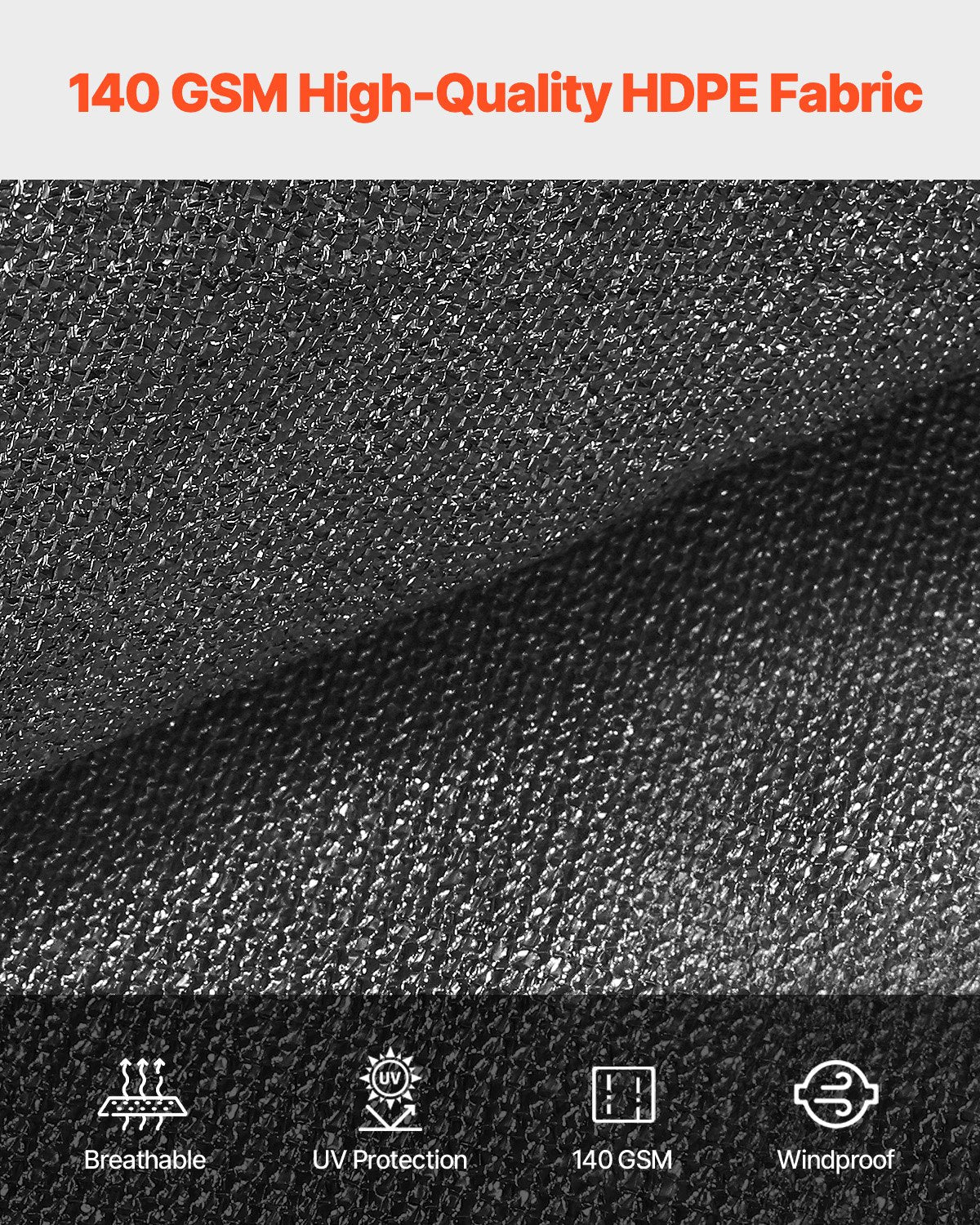 90 % solskyddsduk, 10 x 10 fot pergolaskydd med rostfria stålöljetter, solskyddstak med insynsskydd av 140 GSM HDPE-material, för utomhusbruk, uteplats, trädgård och bakgård (svart)