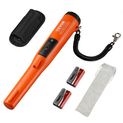 Metalldetektor med pinpointer, IP68 helt vattentät handhållen pinpointerstav, 114 mm/4,5 tums detekteringsdjup, 3 lägen, professionell skattsökarsond med hölster och 9V-batteri, för vuxna och barn