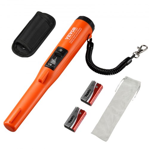 Metalldetektor med pinpointer, IP68 helt vattentät handhållen pinpointerstav, 114 mm/4,5 tums detekteringsdjup, 3 lägen, LCD-skärm, skattjaktssond med hölster och 9V-batteri, för vuxna och barn