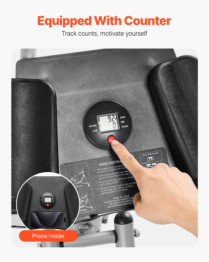 Magträningsmaskin, Magträningsutrustning för hemmagym, Core- och magtränare för kvinnor, 440 lbs viktkapacitet styrketräningsmagcruncher, hopfällbar justerbar fitnessträningsmaskin