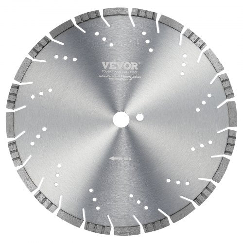 Diamantklinga, 14 tum/350 mm betongsågklinga för vått eller torrt sågblad, 0,39 tum/10 mm sneda tänder diamantsegmentklinga, universal 1 tum/25,4 mm centrumhålsdiameter, för betong, cementskiva, kakel, tegel