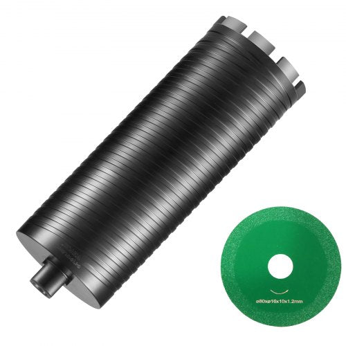 Kärnborr, 10,2 cm våta/torra diamantkärnborrar för tegel och block, betongkärnborr med pilotbitsadapter och sågblad, 24,1 cm borrdjup, 1,6 cm-11 innergänga, lasersvetsning