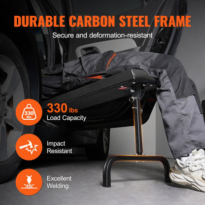 Krypvagn under instrumentbrädan, 1016 mm, 149,7 kg kapacitet Rullande mekanikerkrypvagn för garage, 20,3-27,4 tum höjdjusterbar, liggande eller upprätt inuti bil eller lastbil, lätt fällbart stöd för garageverkstad