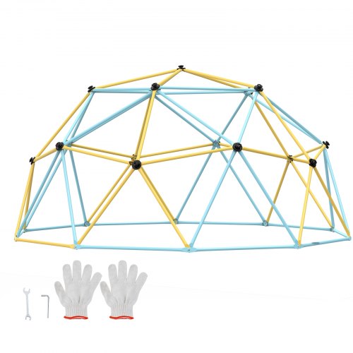 Klätterkupol, 3 meter geometrisk kupolklättrare för barn 3 till 10 år, klättergym stöder 340 kg och är enkel att montera, med klättergrepp, utomhuslekutrustning för barn