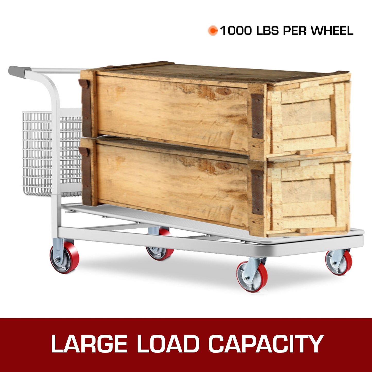 4-pack 15,24 x 5,08 cm länkhjul 2 fasta och 2 vridbara hjul med sidobroms Polyuretanjärnkärnplatta 453,59 kg kapacitet per hjul