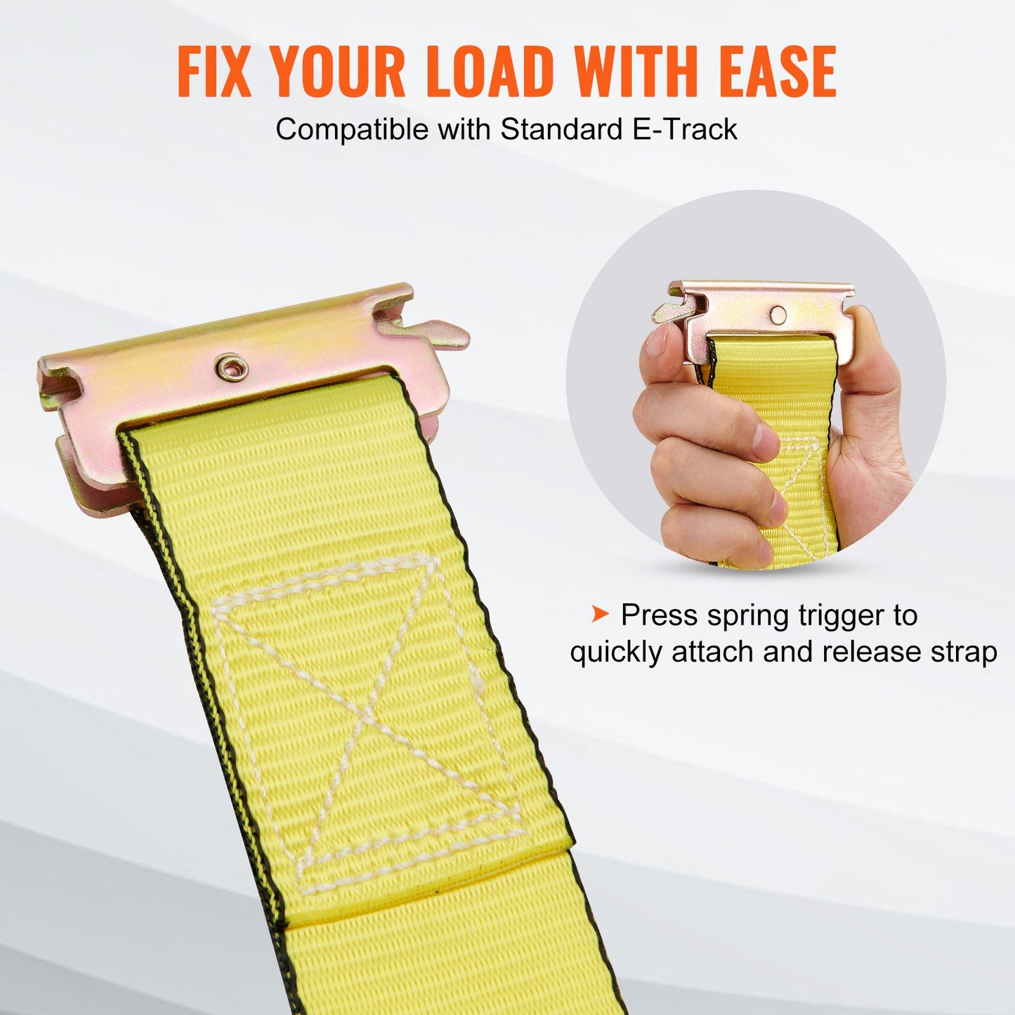 Spärrband (8-pack), 1995,8 kg brottstyrka, E-spår ändlös spärr med 8 premium 0,05 m x 4,6 m spärrband för kraftiga förflyttningar, lastsäkring, apparater, trädgårdsutrustning