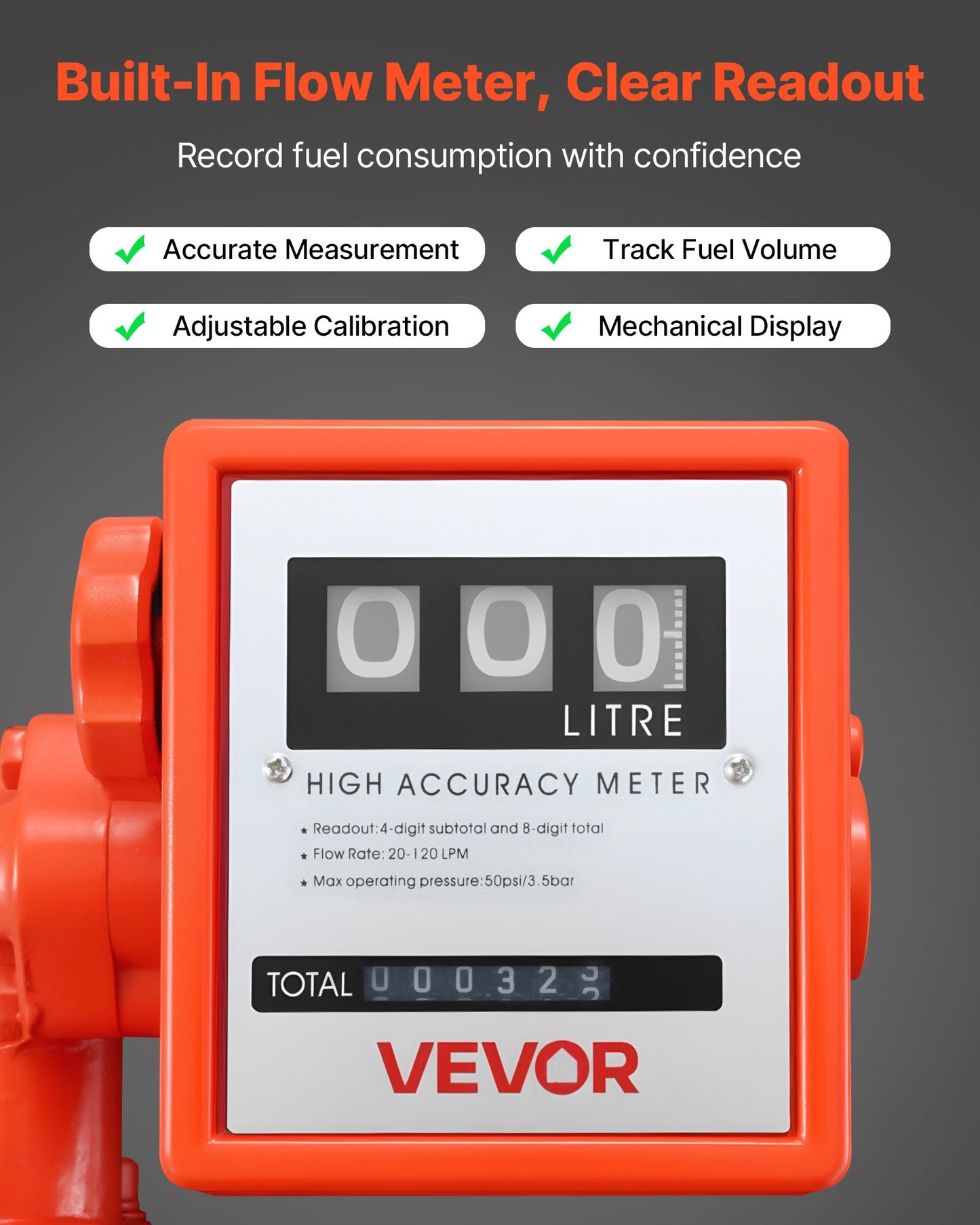 Bränsleöverföringspump 230V, 20 GPM 76 L/min, AC elektrisk oljeöverföringspump, med mätare, automatiskt avstängande bränslemunstycke och utloppsslang, högt flöde för bensin, diesel, fotogen, biodiesel, etanol