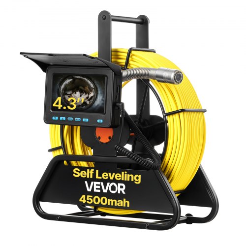 Sewer Camera, 50m, Self-Leveling Drain Inspection Camera with 1080P HD Screen, IP68 Waterproof Snake Plumbing Cameras with Lights - 12 LEDs & 16GB Card for Sewer Line Duct Pipe