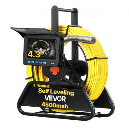 Sewer Camera, 30m, Self-Leveling Drain Inspection Camera with 1080P HD Screen, IP68 Waterproof Snake Plumbing Cameras with Lights - 12 LEDs & 16GB Card for Sewer Line Duct Pipe