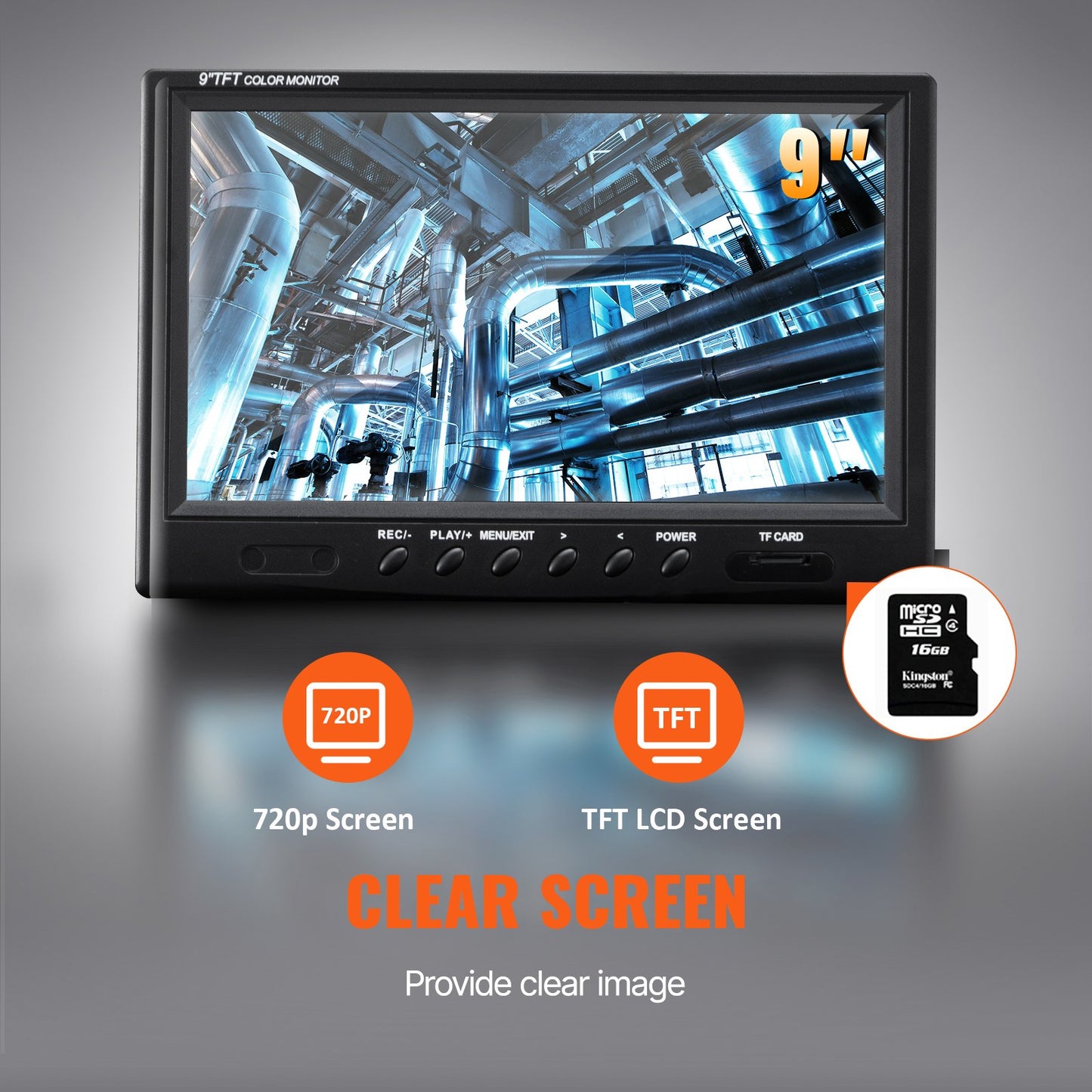 Avloppskamera Rörinspektionskamera 22,9 cm 720p Skärm Rörkamera 70,1 m