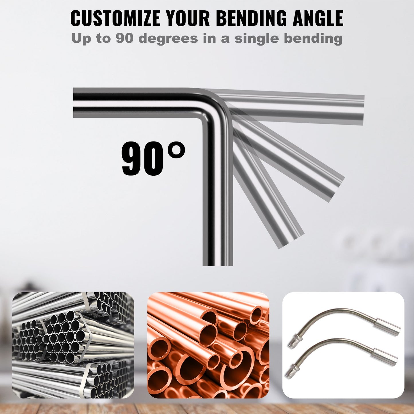 Rörbockare, 6,4 mm-22,2 mm spärrande rörbockare, 90° framåt/bakåtgående rörbockningsverktyg med 7 verktyg för reparation av HVAC, luftkonditionering och kylskåp