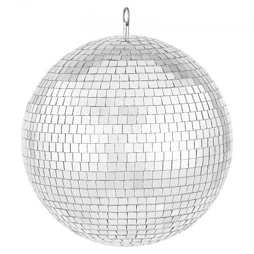 Spegeldiscokula, 12 tums spegelkula med upphängningsring, blixtformad discokula festdekorationer, perfekt för DJ-klubb, scen, bröllop, födelsedag, jul, nyårsfirande