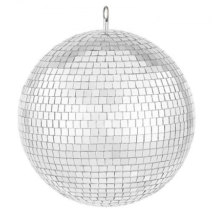 Spegeldiscokula, 12 tums spegelkula med upphängningsring, blixtformad discokula festdekorationer, perfekt för DJ-klubb, scen, bröllop, födelsedag, jul, nyårsfirande