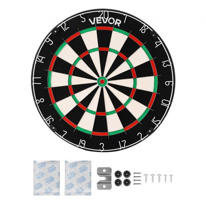 Darttavla, självläkande darttavla i högkvalitativ sisalfiber med klammerfri Bullseye, bladtråd och roterande nummerring, 450 mm professionell darttavla för hemmafest- och spelrum (dart ingår ej)