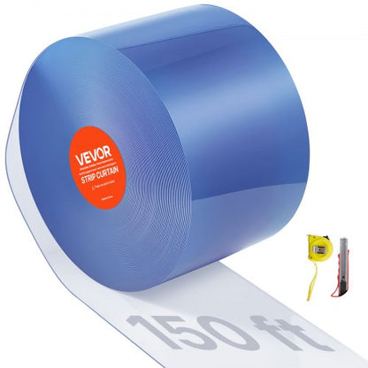 Klar PVC-listgardin, 45,7 m längd x 20 cm bredd, plastdörrlist i bulk, kylgardinremsor för inbyggda frysar, för dörröppningar till stormarknader, garage, lager, lador, husdjurshus