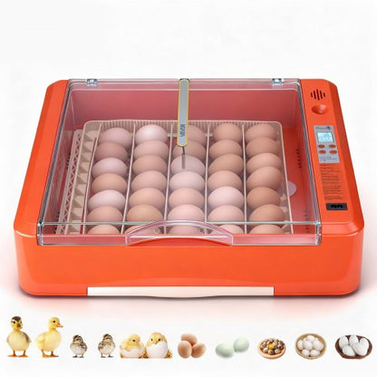 36 Egg Incubator, Automatic Egg Turner with LED Candler & Water Tray, Temperature & Humidity Control, 360° View Clear Window, Poultry Eggs Incubators for Hatching Chicks Ducks Goose Quails