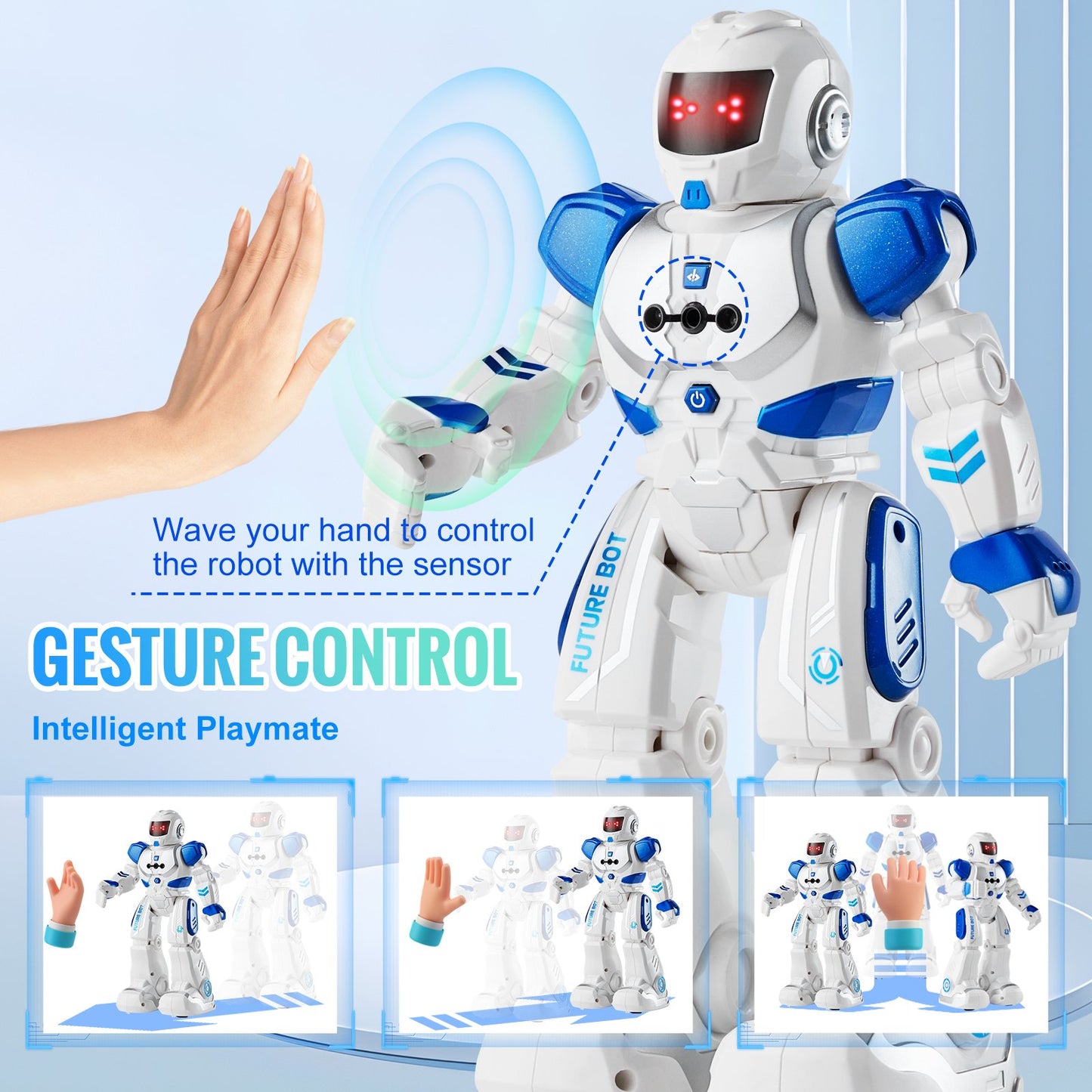 RC-robotleksaker för barn, gestavkännande programmerbar fjärrkontroll smart robot, interaktiv gående sjungande dansande robot för ålder 3 4 5 6 7 8 10 12 år gamla pojkar flickor födelsedagspresent