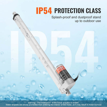 Linjär ställdon 12V 45,7 cm hög belastning 149,7 kg/1500N 0,5 cm/s IP54-skydd