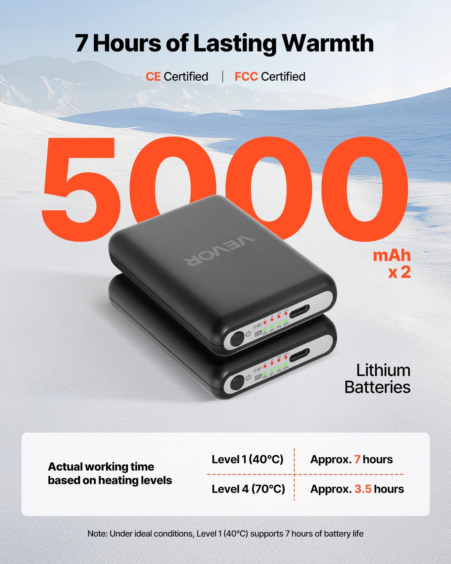 Värmesockor, medelstora, 5000mAh batteriladdbara värmesockor med 4 värmenivåer, elektriska värmesockor med app-kontroll för män kvinnor, fotvärmare för jakt, ridning, camping, vandring