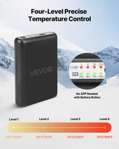 Värmesockor, liten storlek, 5000mAh batteriladdningsbara värmesockor med 4 värmenivåer, elektriska värmesockor med app-kontroll för män kvinnor, fotvärmare för jakt ridning camping vandring