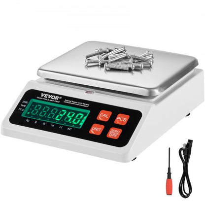Industriell räknevåg, 10 kg x 0,1 g, digital våg för delar och mynt, g/kg/lb/oz/ct-enheter, elektronisk gramvåg, lagerräkningsvåg, kökssmyckesräknare med LED-skärm