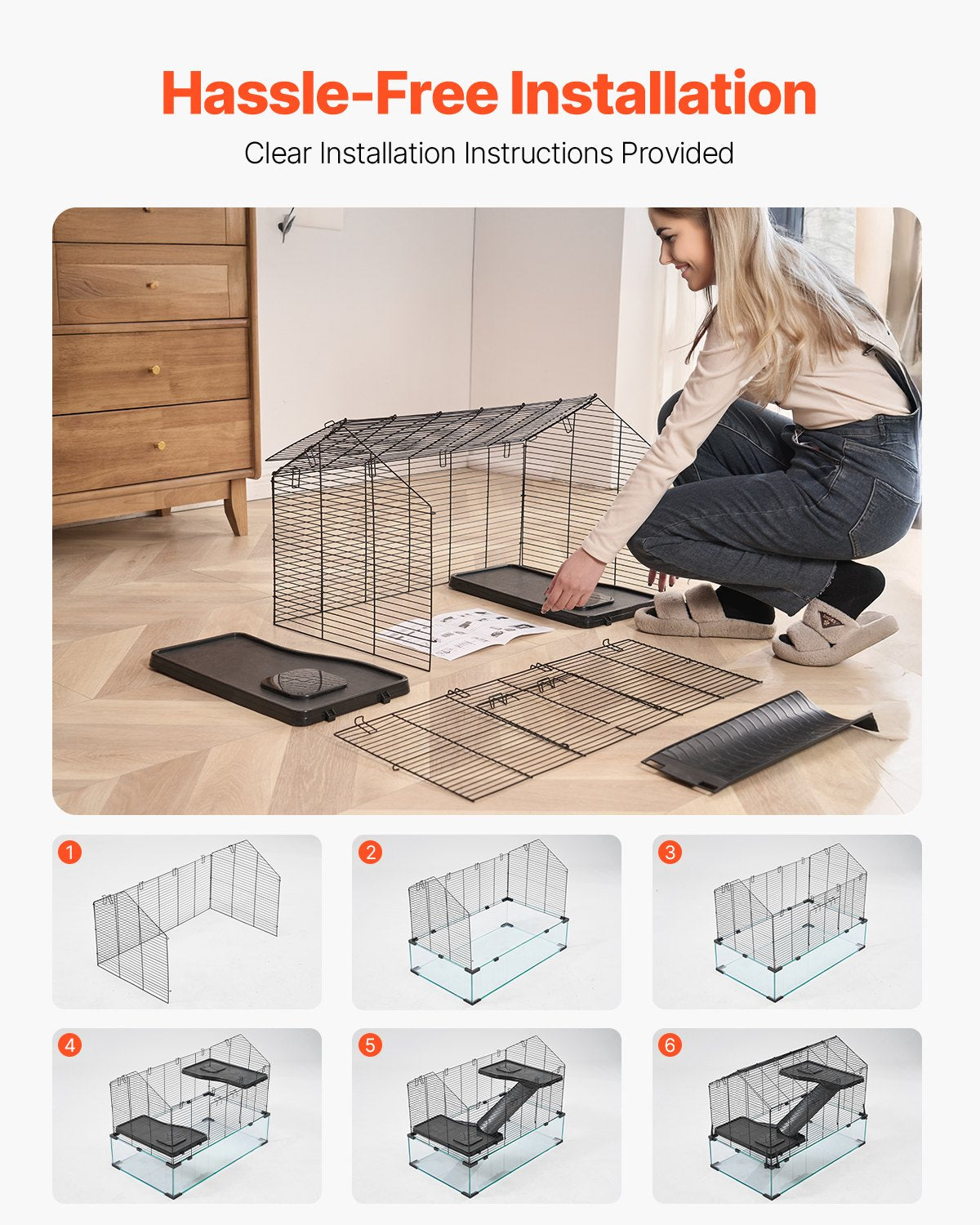 Hamsterbur, 360° visning, transparenta hamstermiljöer, smådjursbur, 29,5 x 17,3 x 24 tum, ventilerade musburar med vattenflaska, bärbart hamsterhus för råttor, marsvin
