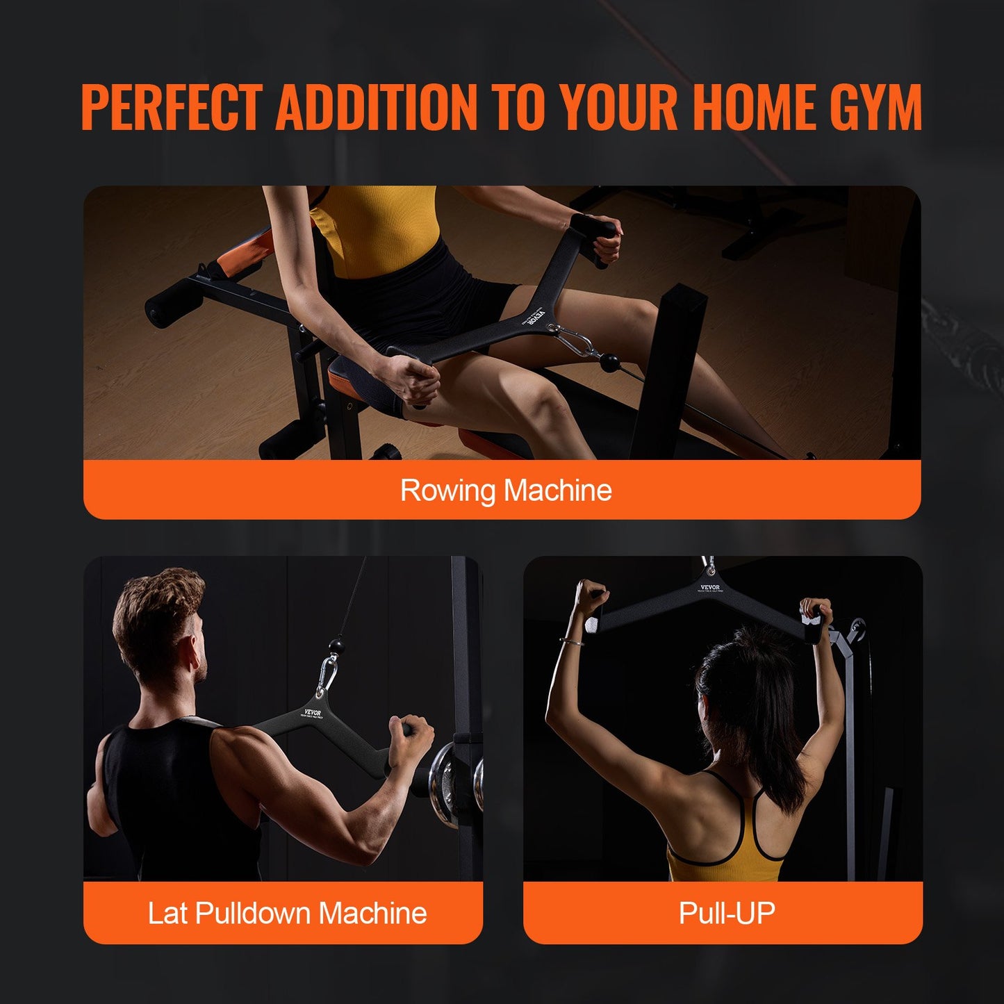 LAT Pulldown-tillbehör, V-stångstillbehör för rodd med kabelmaskin, triceps-pulldown-stång, gummibelagt handtag för ryggstyrketräning, bicepscurl, triceps-lats-pulldown-stång för hemmagym