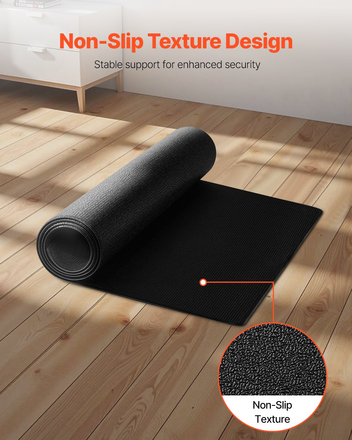Löpbandsmatta för heltäckningsmatta, 600 x 1300 x 4 mm träningsmatta för elliptiska löpare och gångmattor, golvskydd i högdensitets PVC, vattentät och halkfri för hemmagym