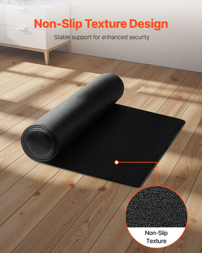 Löpbandsmatta för heltäckningsmatta, 600 x 1300 x 4 mm träningsmatta för elliptiska löpare och gångmattor, golvskydd i högdensitets PVC, vattentät och halkfri för hemmagym