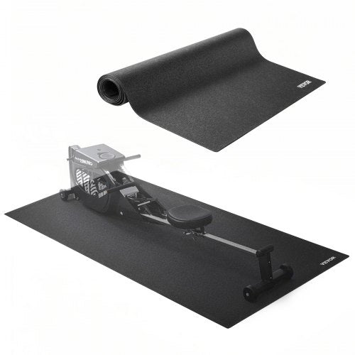 Löpbandsmatta för heltäckningsmatta, 900 x 2000 x 4 mm träningsmatta för löpband, elliptiska maskiner, roddmaskin, golvskydd i hög densitet PVC, vattentät och halkfri för hemmagym