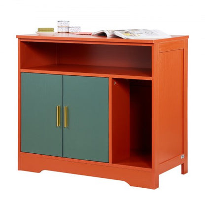 Kattlåda, 79,2 cm dold kattlåda med hylla och förvaring, modernt inomhusbadrum för katter, sidobord i trä för katthus, passar de flesta kattlådor, röd och grön