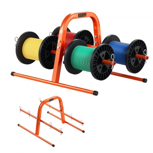 Trådrullställ, 45 kg / 100 lbs kapacitet, smart handhållen caddie, kraftig ståltrådshållare för upp till 8 spolar, MAX 240 mm / 9,45 tum diameter, enkel lyftdesign för elektrisk industriell och detaljhandelsbruk