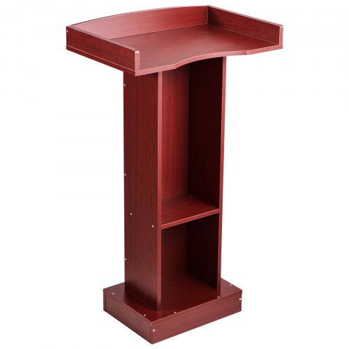 Podiumställ, 1040 mm träpulpet, laptopbord med bred läsyta och förvaringshylla, kantstopp, elegant design, golvstående, för klassrum, konferens, kyrka och presentationer